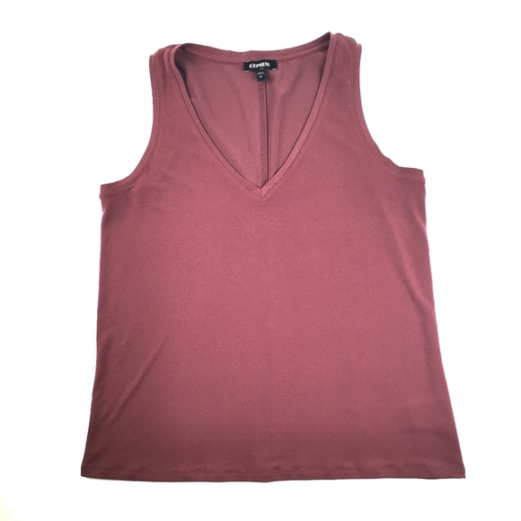Express Purple V neck tank top - Picture 3 of 6